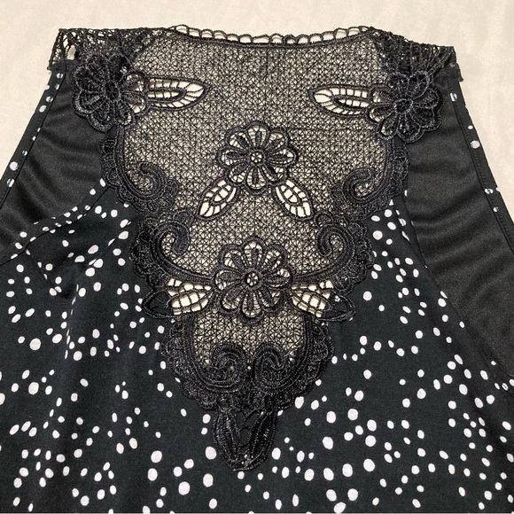 Julie's Closet Black and White Polka Dot Tiered Top | Lace Detail | Made in USA - Picture 8 of 10